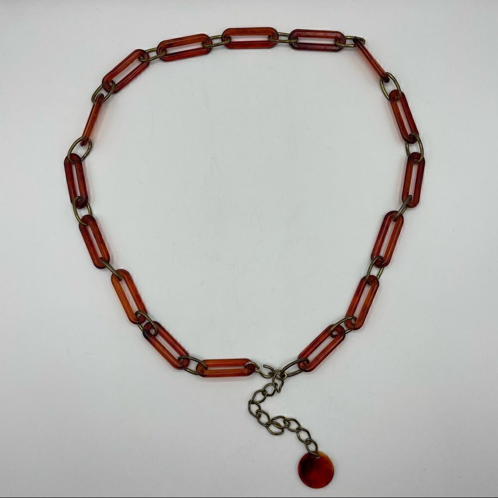Vintage Plastic Tortoise Chain Link Belt